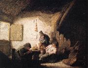 Village Tavern with Four Figures sag OSTADE, Adriaen Jansz. van